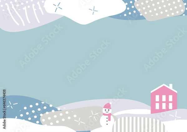 Fototapeta 北欧風　冬景色の背景素材