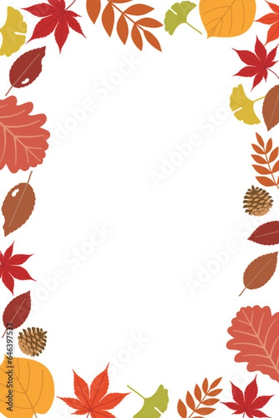 Fototapeta 秋の植物のフレーム