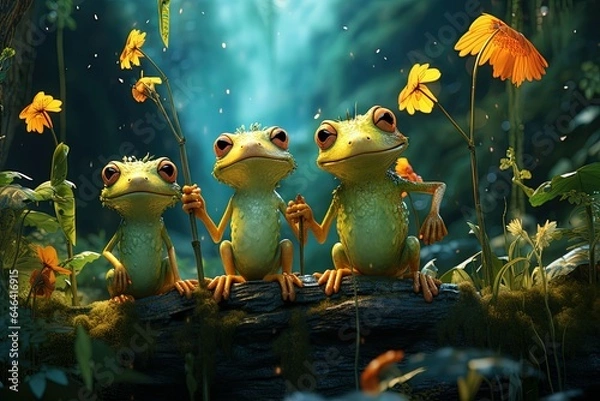Obraz Frog Family Group