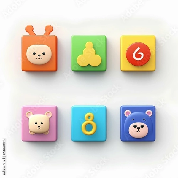 Fototapeta 幼稚園（3Dピクト）
