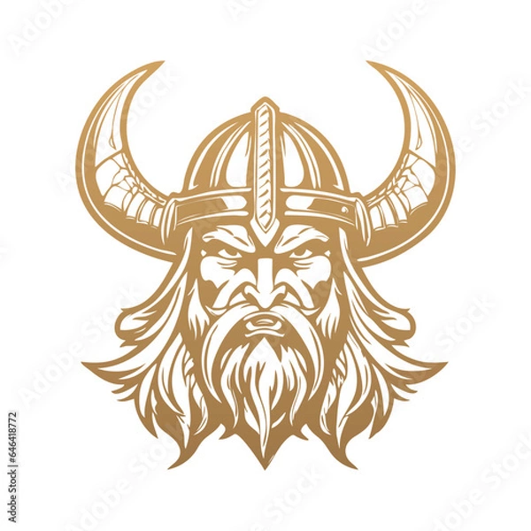 Obraz Viking  head logo design vector 
