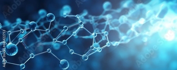 Fototapeta Microscopic view of molecular chains. Generative AI