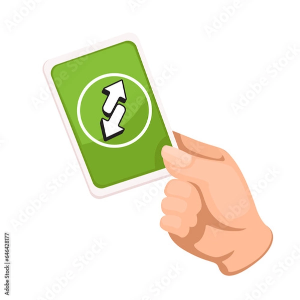 Fototapeta Hand Hold Reverse Card Symbol Cartoon illustration Vector