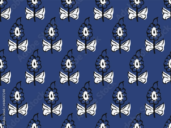 Fototapeta FLORAL BLOCK ALL OVER PRINT SEAMLESS PATTERN VECTOR ILLUSTRATION DESIGN