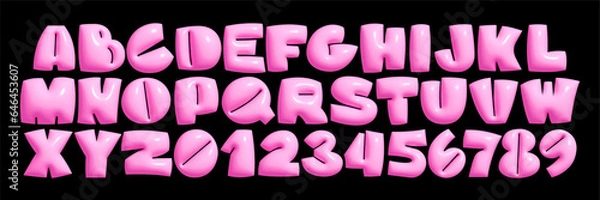 Fototapeta Vibrant 3D Latin alphabet letter resembling a playful balloon.Perfect for adding a touch of childlike wonder to school projects, children's books, birthday party invitations, cartoon-themed designs.