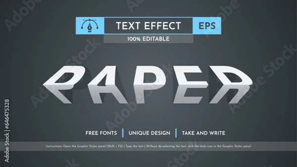Obraz Folded Paper - Editable Text Effect, Font Style