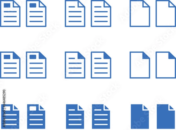 Obraz シンプルなテキストファイルアイコン_18種セット_青