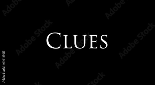 Fototapeta Clues written on black background 