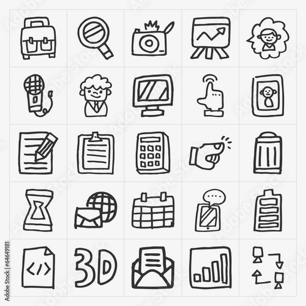 Obraz doodle web icons set