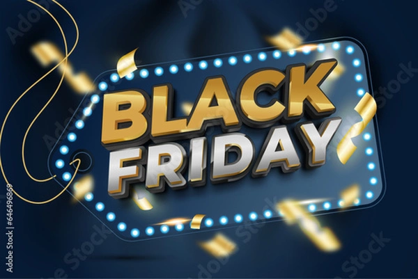 Fototapeta Black Friday 3D Editable Text Effect Style With Background