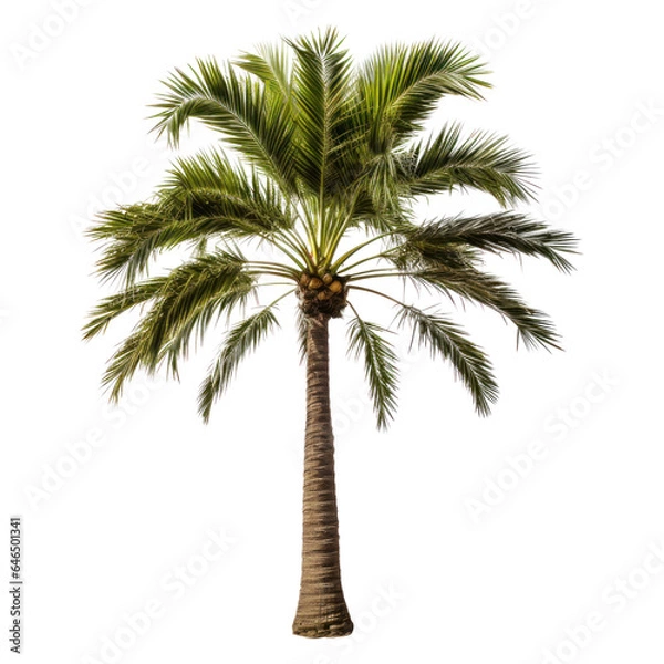 Fototapeta one palm tree, png file of isolated cutout object on transparent background.