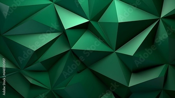 Obraz Abstract 3D Background of triangular Shapes in green Colors. Modern Wallpaper of geometric Patterns
