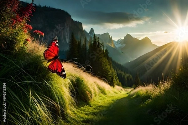 Obraz person in the mountains