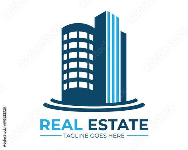 Fototapeta Creative real estate or home logo and vector design building template.