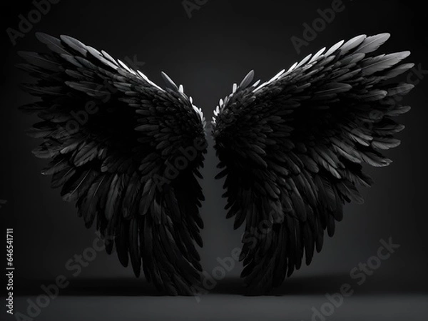 Obraz Angel Wings Black Backdrop Digital Background 