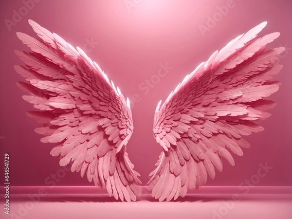 Obraz Angel Wings Pink Backdrop Digital Background 