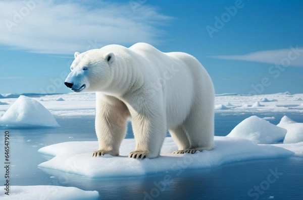 Fototapeta polar bear on ice