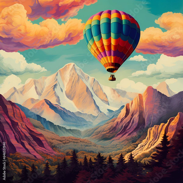 Obraz Colorful hot air balloon.Generative ai image