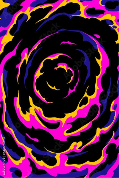 Obraz Comic book fantastic fire flames, smoke backgrounds. Design template page. Hand drawn vector art illustration. 