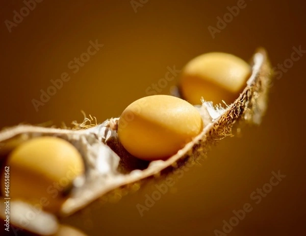 Fototapeta golden soybean ready for harvesting