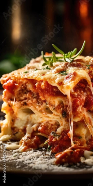 Fototapeta A stack of lasagna stacked on top of one another