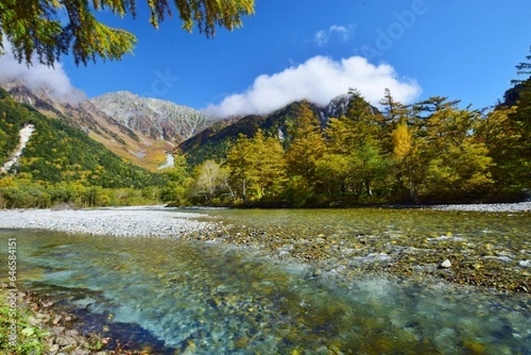 Fototapeta 上高地　秋景色