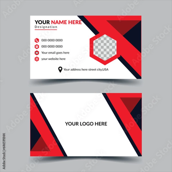 Fototapeta Modern and simple business card design Double-sided creative business card template
 
