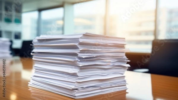 Fototapeta Finance Documents on Table in Library