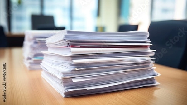 Obraz Finance Documents on Table in Library