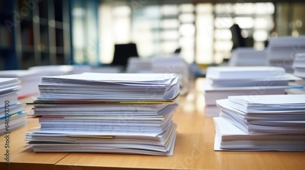 Fototapeta Finance Documents on Table in Library
