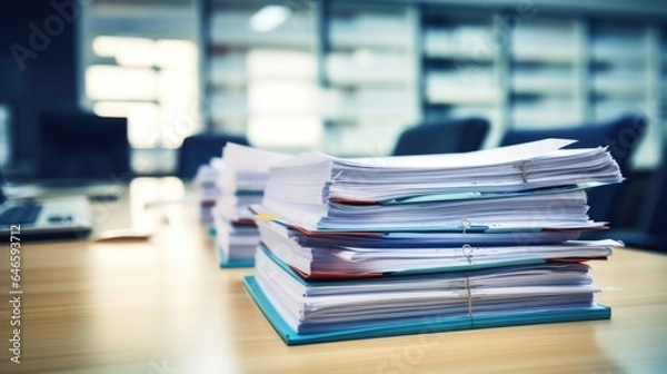 Obraz Finance Documents on Table in Library