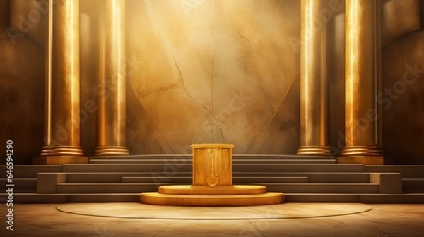 Obraz podium background, gold color