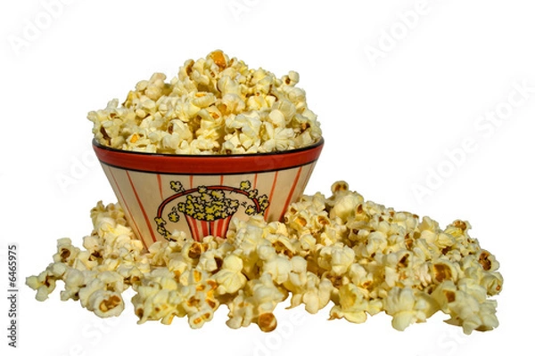 Fototapeta Popcorn on White