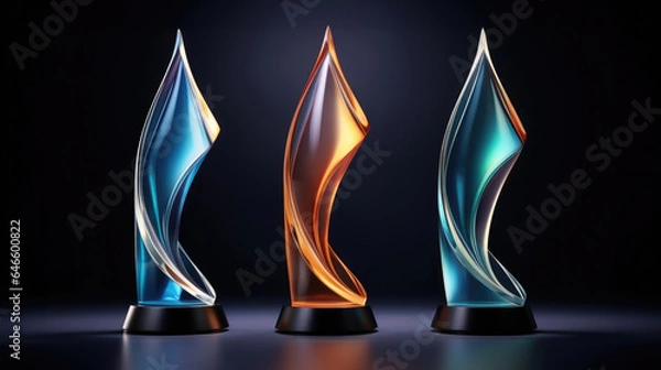 Obraz Crystal trophy plaque for awarding ceremony