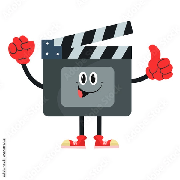 Obraz vector cute Clapper board  character illustration