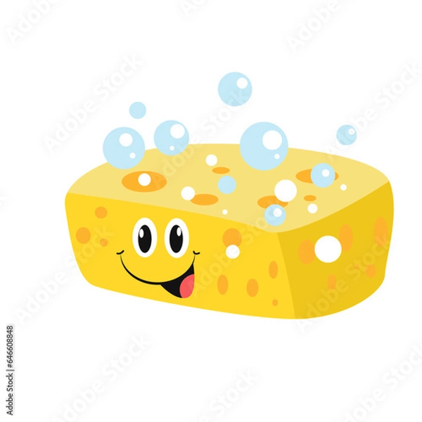 Obraz Vector cute sponge cartoon icon illustration
