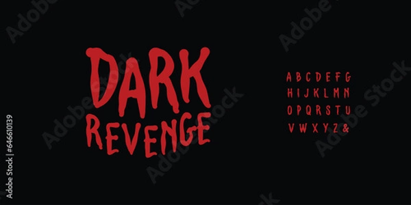 Obraz Dark Revenge scary alphabet font. Typography black halloween logo designs concept. vector illustration