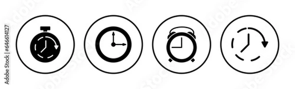 Fototapeta Clock icon. Time icon vector. Clock icon in trendy flat style isolated