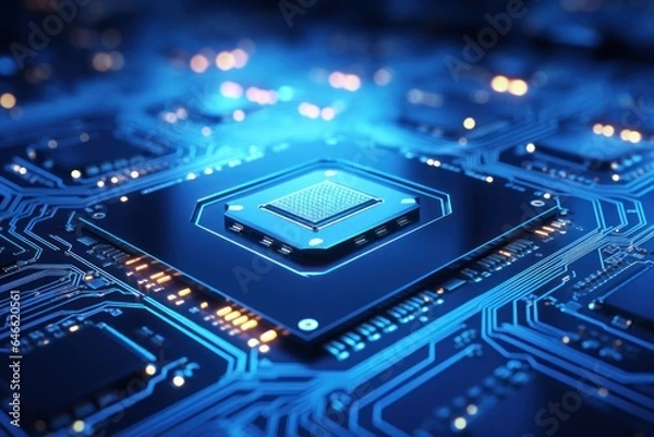 Fototapeta Brilliant Technology Blue Glow Neon Background Background