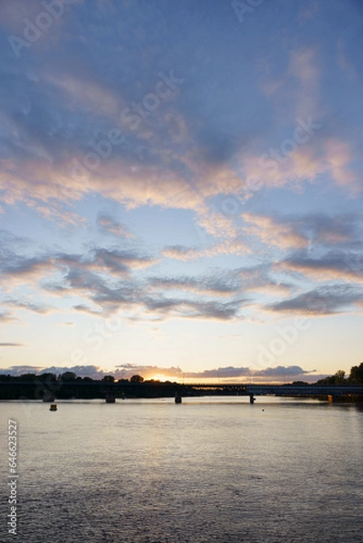 Obraz sunset over the river