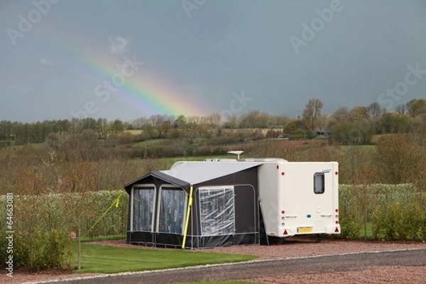 Obraz Rainbow on Caravan Site