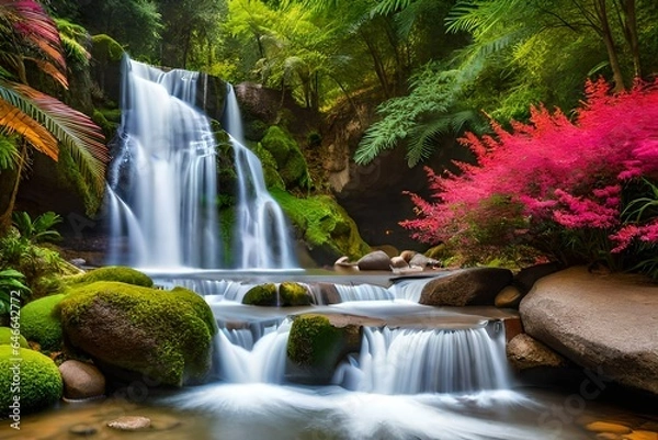 Obraz waterfall in the forest