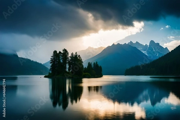Obraz lake and mountains