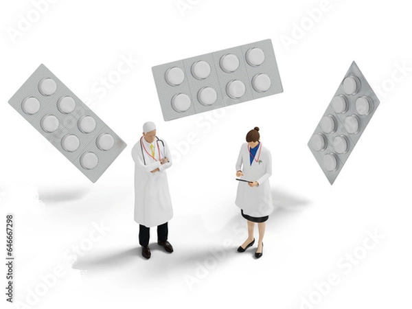 Fototapeta 医療スタッフと薬