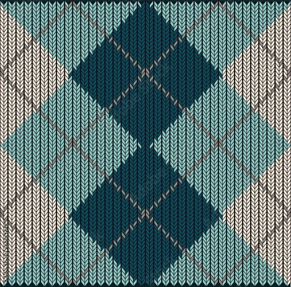 Fototapeta Vector Seamless Argyle Sweater Background, Detailed