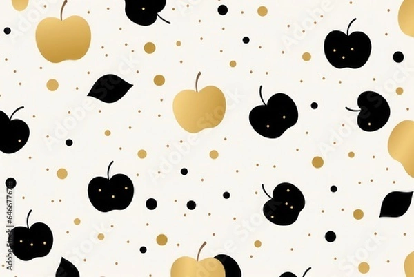 Fototapeta seamless background with apples, seamless pattern with easter eggs
