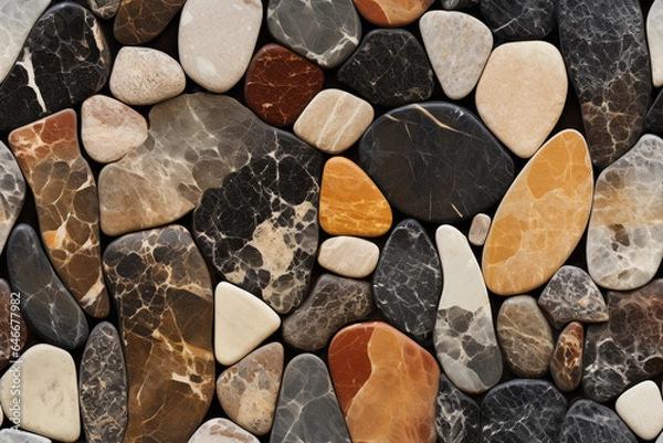 Fototapeta olished rocks mosaic architectural interior background wall texture pattern seemless