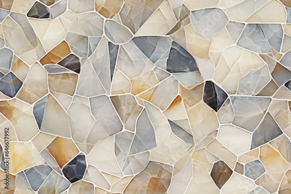 Fototapeta earthly tones tiles mosaic architectural interior background wall texture pattern seemless