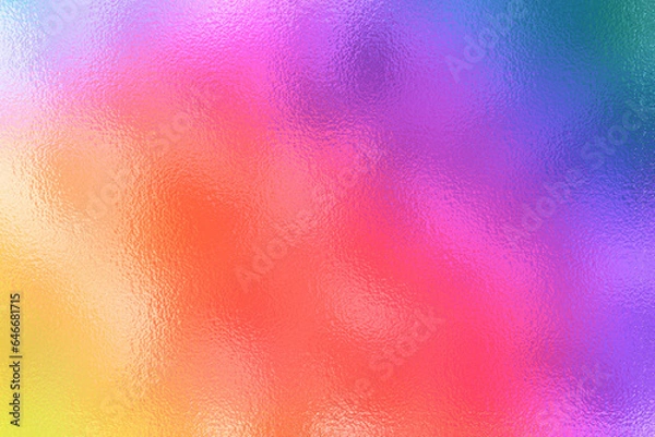 Fototapeta Holographic texture. Rainbow foil. Iridescent, background. Holo gradient. Hologram shine effect. Pearlescent metal sparkly surface for design prints. Pastel color. Neon wallpaper. 