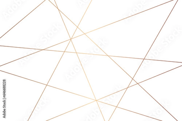 Fototapeta Abstract golden geometric random chaotic lines for t-shirt, wall design background. Luxury premium lines background.